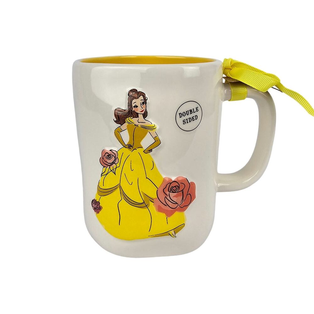 Disney Rae Dunn Princess Belle Beauty and the Beast BEAUTY Double-Sided Mug